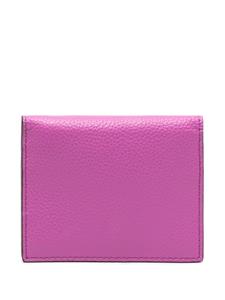 Marni logo-embroidered leather wallet - Roze