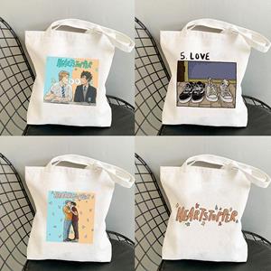 Aidegou20 Heartstopper Shopping Bag Katoen Jute Bag Shopper Bag Cartoon Handtas Tote Grocery Bolsas Herbruikbare Leuke Tas Kawaii Tv Show