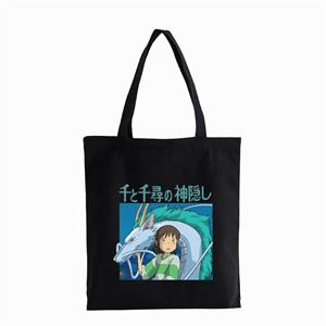 Aidegou20 Spirited Away Faceless Print Shopper tas Herbruikbare dames canvas draagtassen Afdrukken Cartoon Totoro Eco Bag Shopper schoudertassen