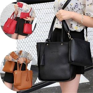Pmsdbnmh Casual Handbag PU Leather High capacity Crossbody Bags Shoulder Bags Wallet Purses Women Bag Set
