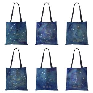 Colorful Bag Twaalf sterrenbeelden Vrouwen Schoudertas Bedrukte Kawaii Herbruikbare Eco Shopping Tote Bag Letter Harajuku Canvas Handtas