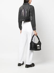 Karl Lagerfeld Lea Ikonik schoudertas met patroon - Zwart