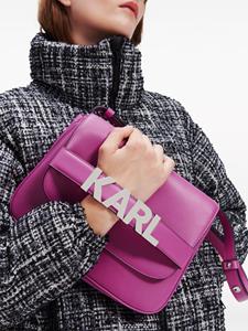 Karl Lagerfeld K/Letters recycled-leather shoulder bag - Roze