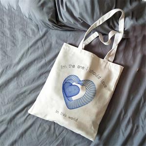 Iaidegou-7 Korea Ulzzang Ins Hart Harajuku Vrouwen Schoudertas Art Gothic School Bag Y2k Anime Canvas Bag Grote Capaciteit Casual Shopper Bag