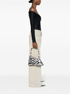 The Attico Sunrise zebra-print shoulder bag - Zwart