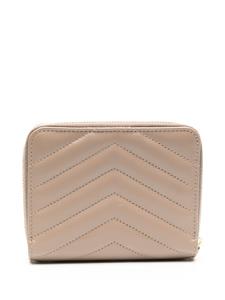 Saint Laurent Cassandre-plaque matelassé wallet - Beige