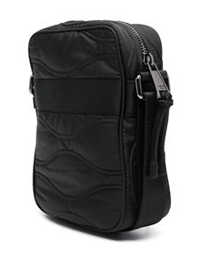 Moschino logo-debossed messenger bag - Zwart