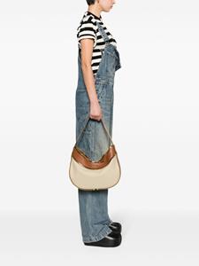 Moschino exposed-zip canvas shoulder bag - Beige