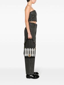 Moschino striped leather shoulder bag - Zwart