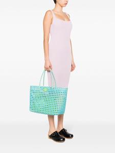 MSGM large Woven logo-patch tote bag - Blauw