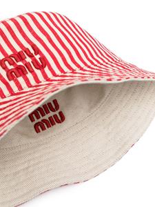 Miu Miu appliqué-logo clutch and bucket hat (two-piece set) - Beige