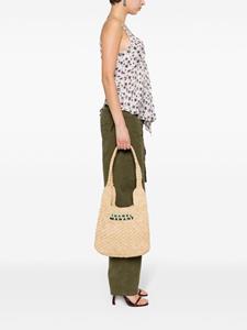 ISABEL MARANT small Praia woven shoulder bag - Beige