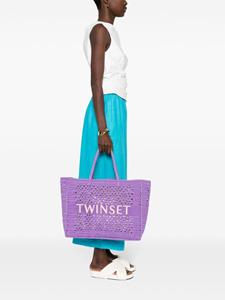 TWINSET crochet-knit tote bag - Paars