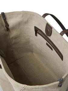 Brunello Cucinelli large cotton-linen canvas shopper bag - Beige