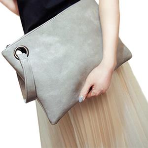 Yogodlns Solid Women Clutch Bag Leather Envelope Avond handtas