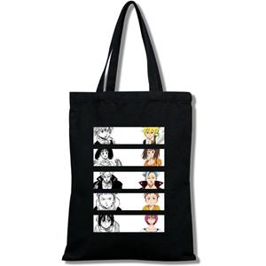 Aidegou16 Seven Deadly Sins-dames canvas tas casual grote draagtas winkelen bedrukt grote capaciteit zwart