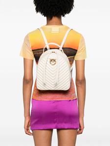 PINKO Love Click quilted leather backpack - Wit