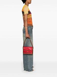 Moschino zip-embellished leather shoulder bag - Rood
