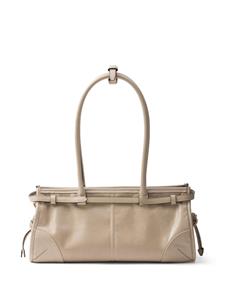 Prada medium triangle-logo belted handbag - Beige
