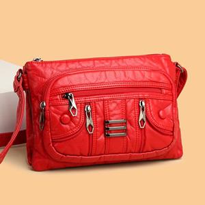 HUANZI BAG Mode Women's Bag 2023 Nieuwe PU Soft Leather Schoudertas Damesmode Lichtgewicht Crossbody Travel Moedertas van middelbare leeftijd