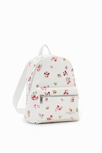 Desigual Rugzak textuur bloemen S - WHITE