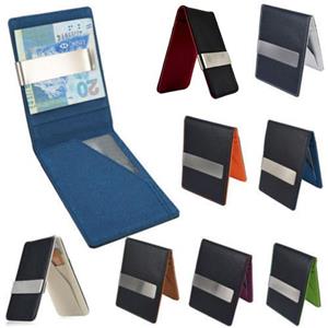 Bag Accessorries Heren geldclip van kunstleer, slanke portemonnee, ID, creditcardhouder, portemonnee