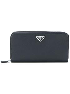 Prada Saffiano zip wallet - Zwart