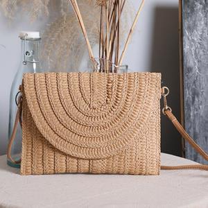 Yogodlns zomer gevlochten stro tas voor vrouwen handgemaakte envelop tas bohemen stijl strandtas vakantie schouder crossbody tas