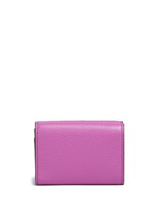 Marni logo-embroidered tri-fold leather wallet - Roze