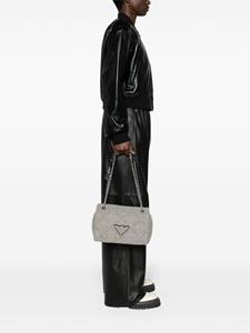 Emporio Armani quilted raffia shoulder bag - Zwart