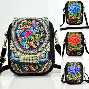 OMG Beauty etnische stijl borduurwerk tas travel telefoon portemonnee nationale canvas schoudertas vintage boho tas voor vrouwen pouch bloemen