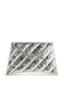 Balenciaga Crush medium metallic schoudertas - Zilver
