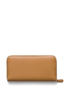 Prada logo-stamp leather wallet - Bruin