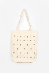 Sissy-Boy Off-white Canvas Shopper Met Palmboom Embroidery