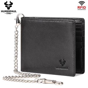 Humerpaul Genuine leather  Men wallet Rfid slim card holder
