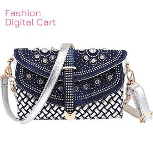 Fashion Digital Cart Mode Vrouwen Messenger Tassen Kleine Schoudertas Hoge Kwaliteit Denim Tote Bag Kleine Clutch Handtassen Diamond Tassen