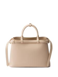 Prada logo-stamp leather tote bag - Beige