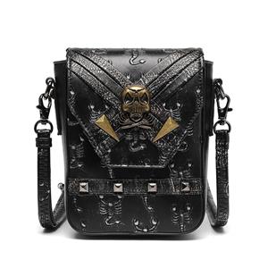 Jierotyx Mini Crossbody Bag for Women Vintage Shoulder Bag Cell Phone Purse Skull Gothic Bags Handbag Cellphone Wallet Purse