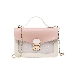 91421224MABMAATY1Y Sequin Star Print One Shoulder Phone Bag 2023 Summer Bag with Lid Lock Button Phone Small Square Bag