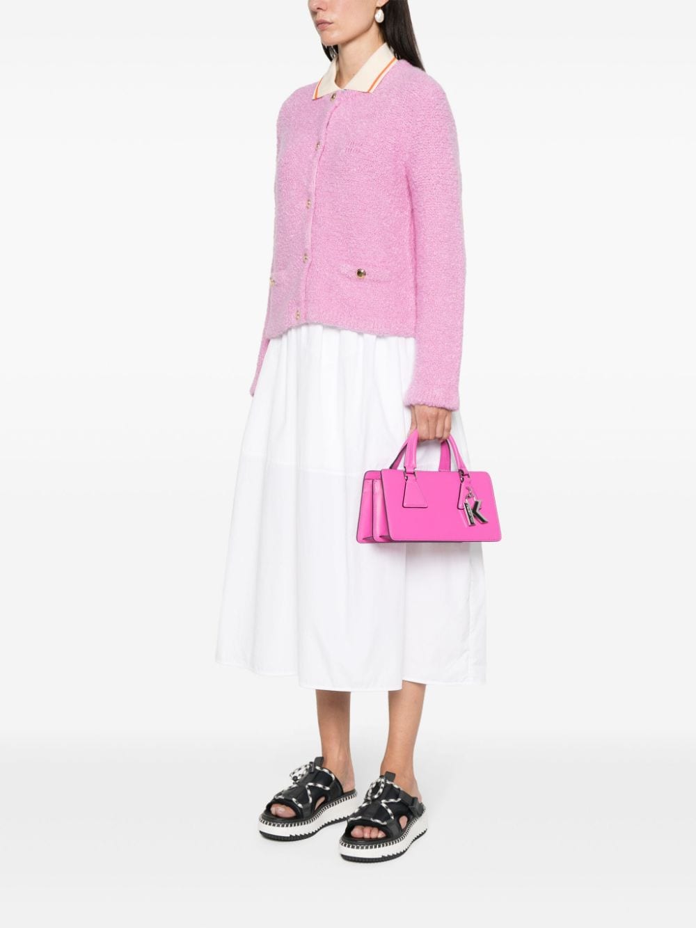 Karl Lagerfeld Leren shopper - Roze