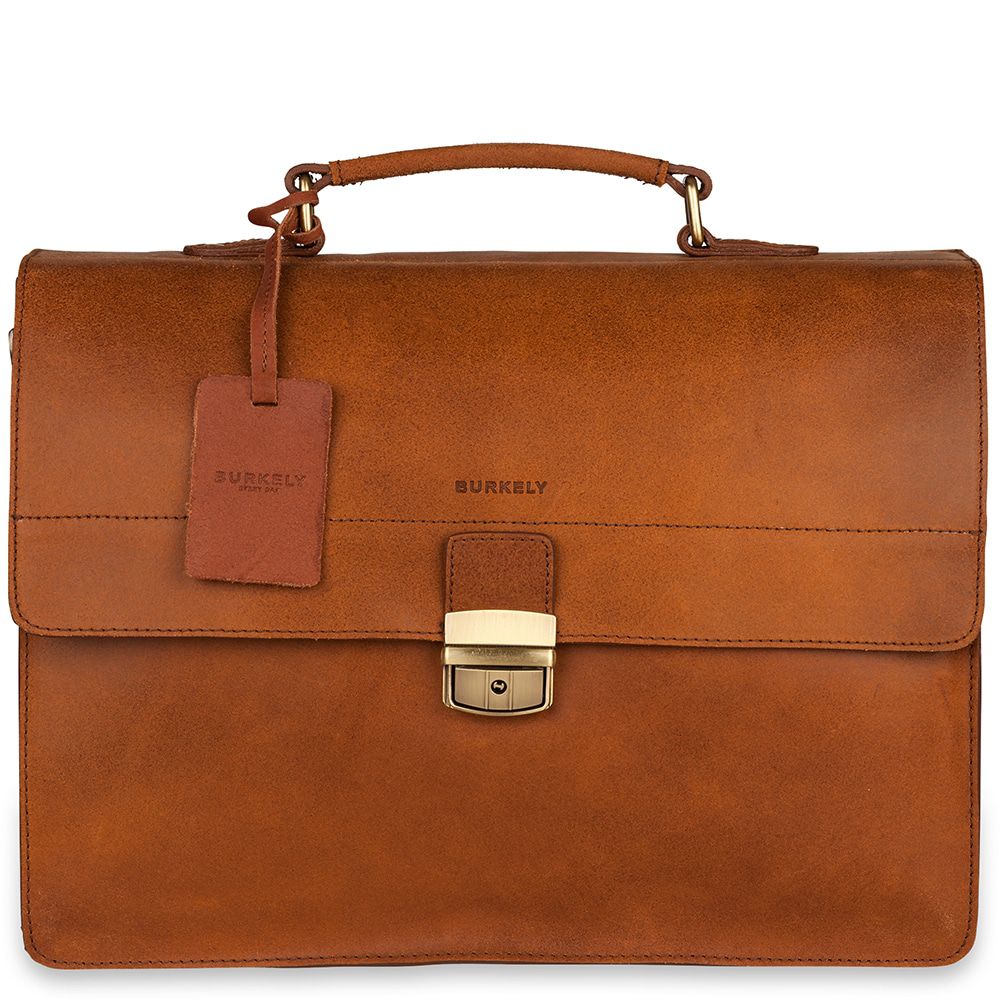 Burkely Vintage Dean briefcase-Cognac