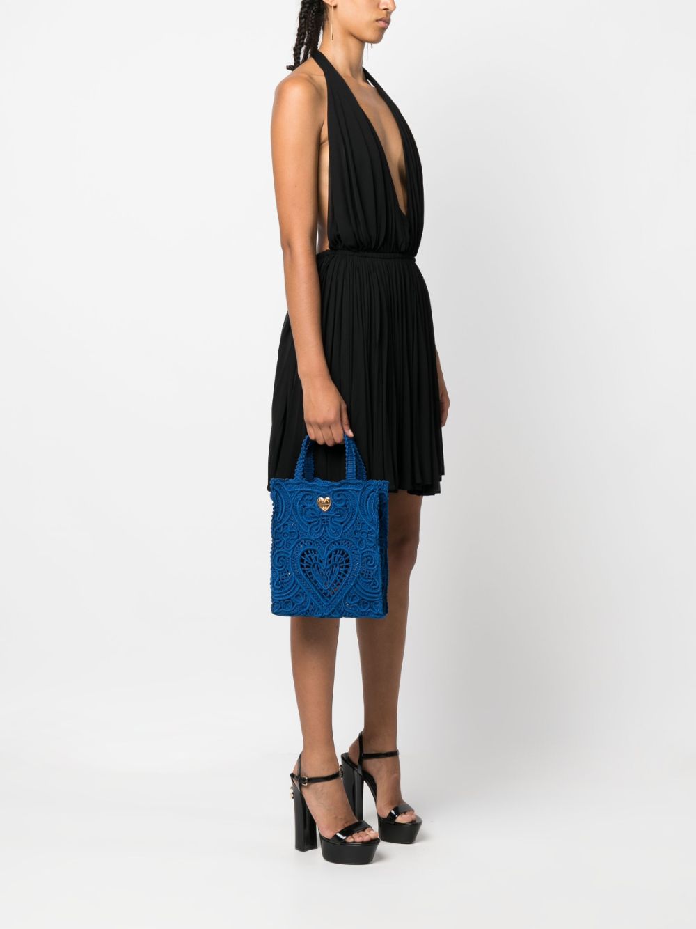 Dolce & Gabbana Beatrice shopper met kant - Blauw