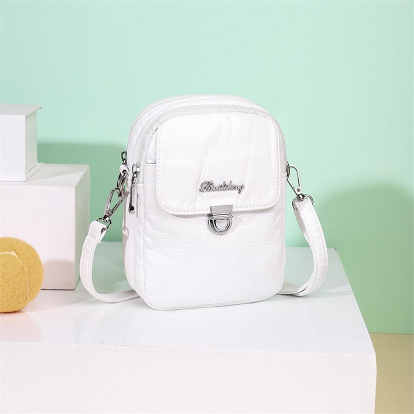MUANG Phone Bag Crossbody White Mini Bags for Women 2021 Shoulder Ladys Designer Purses and Handbags Soft PU Leather Bolsa De Ombro