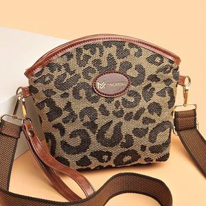 MUANG Mode Luipaard Messenger Bags voor dames Hoge kwaliteit canvas koppelingen Kleine portemonnees en handtassen Vrouwelijke schoudertassen met brede band