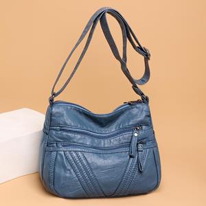 Kuluosidi Women's Leather Bag Middle-Aged Mother Bag Crossbody Shoulder Bag Multi-Pocket Bag