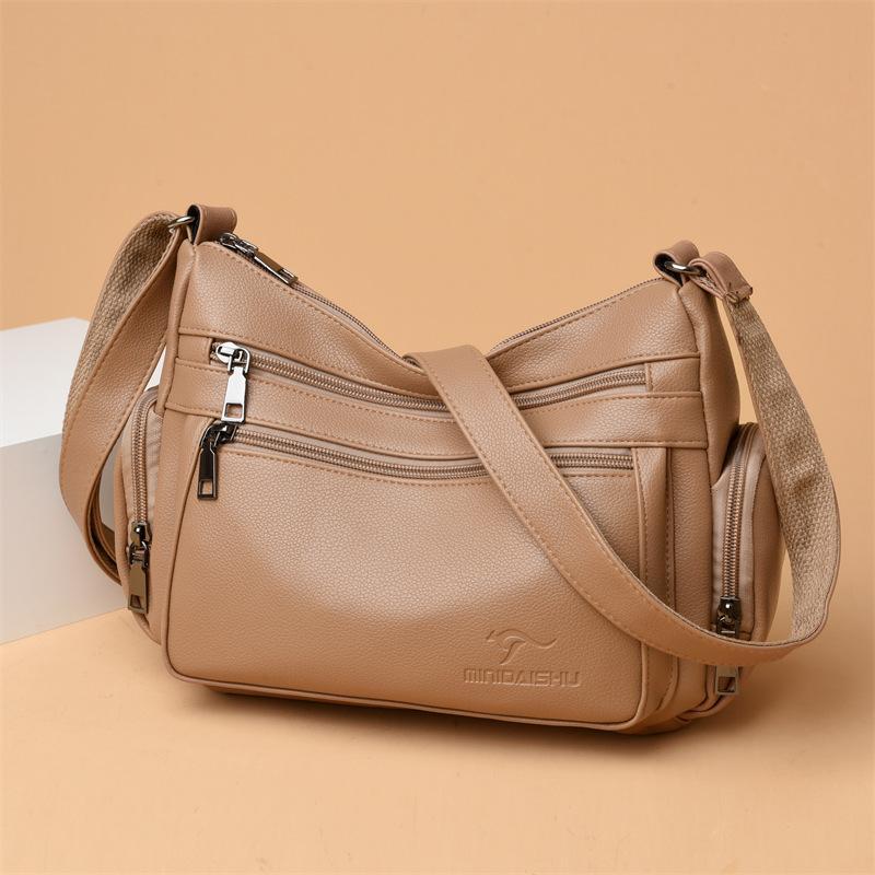 HUANZI BAG High Quality Simple Fashionable Large Capacity Middle-aged Women's Crossbody Bag