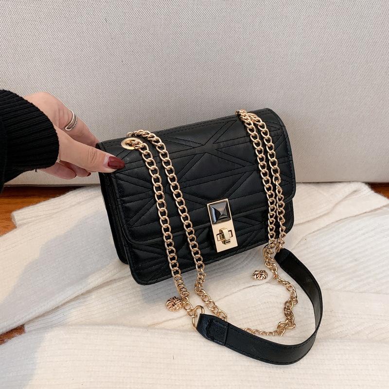 VIA ROMA Populaire textuur vrouwen tas trend een schouder crossbody kleine vierkante tas ketting mode lingge oksel tas