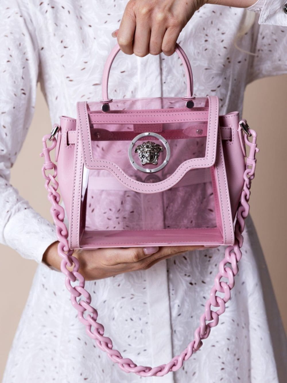 Versace La Medusa transparent tote bag - Roze