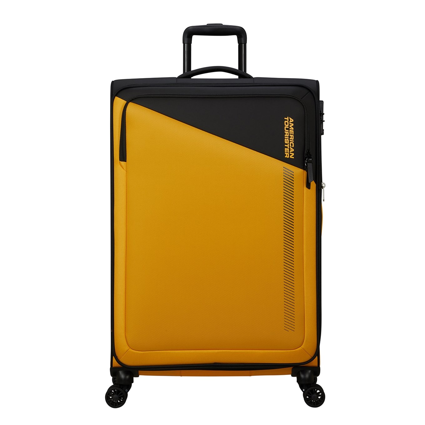 American Tourister Daring Dash Spinner L EXP black/yellow Zachte koffer