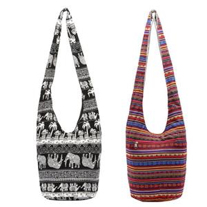 Bag Accessorries Vrouwen Hippie Olifant Palm Print Handgemaakte Hobo Tote Crossbody Sling Bucket Bag